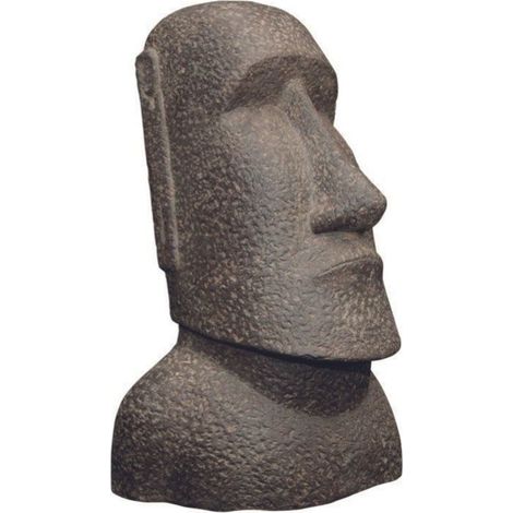 Jardinex – Statue Moaï jardin 40 cm – Sable basanite – Finition sculptée à la main – Décoration unique pour extérieur