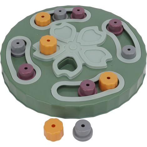 Distributeur de friandises coloré pour chiots, jouet puzzle pour chien, stimulant l'intelligence, aide à l'alimentation lente et favorise la digestion (vert). (1/5)