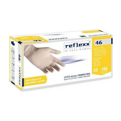 100 GANTS EN LATEX SANS POUDRE R46 Taille : Taille M