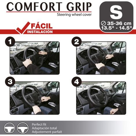 Couvre volant comfort grip S 35-36 cm - noir (1/4)