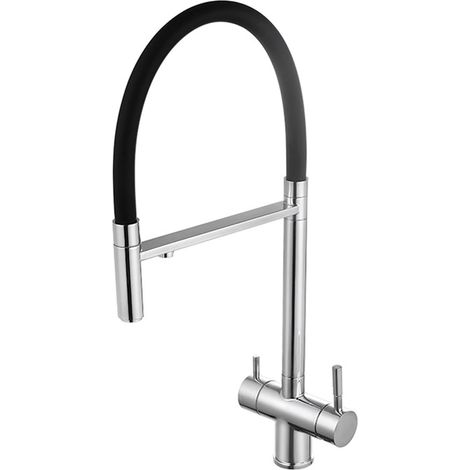 MONOCOMANDO LAVELLO 3 VIE MISSOURI ACCAIO INOX RUBINETTO CUCINA (1/2)