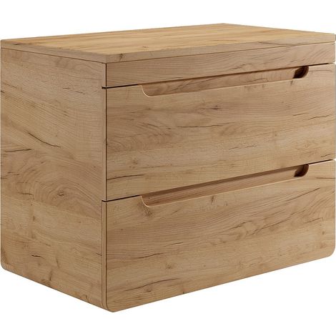 Mobile sotto lavabo sospeso con piano 80 cm Naturale chiaro - ARUBA (1/3)