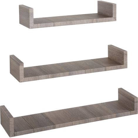 Estantes de pared conjunto de 3 pc mod. Calamita Roble moka (1/4)