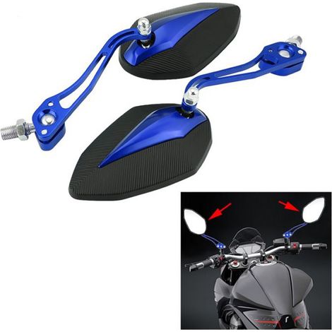 Rétroviseur Moto - Universel 8 mm et 10 mm - Pour Motos Caravanes Voitures - Paire (1/5)