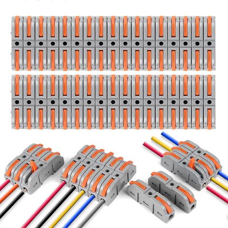 34 bornes de connexion rapide 1 fil 2 entrées, combinables librement, PA/PC ignifugées (1/5)