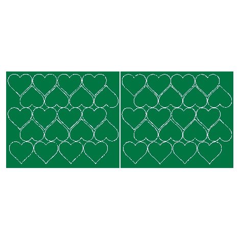 Autocollants en forme de cœur pour la Saint-Valentin, 5 cm, 40 pièces, vert mat