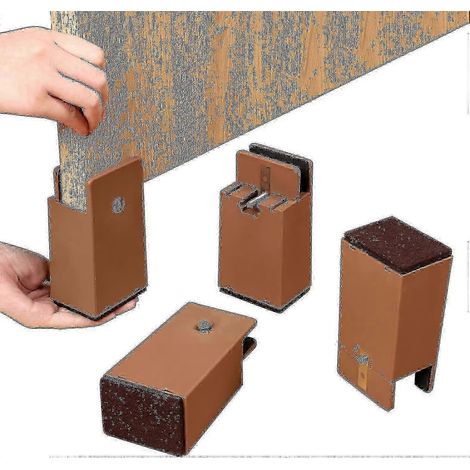 Rehausseur à vis et clip, rehausseur robuste de 10 cm pour canapés et fauteuils, diamètre réglable de 0 à 3,8 cm, capacité de 9 072 kg (marron, ensemble de 4 pièces) (1/5)