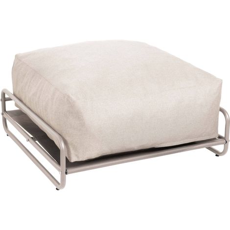 Pouf pour salon de jardin modulable avec structure beige - Mixi