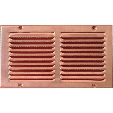 GRIGLIA AREAZIONE AERAZIONE IN RAME 14X25 CM CON RETE ANTINSETTI