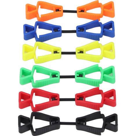 6 pinces porte-gants en plastique léger, fixations anti-perte pour gants, usage extérieur, entretien, chantier et nettoyage (1/5)