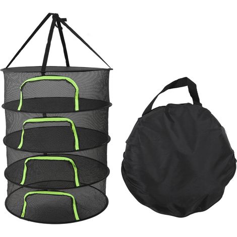 Filet de séchage pliable pour plantes, fermeture zip, diamètre 60 cm, avec sac (1/5)