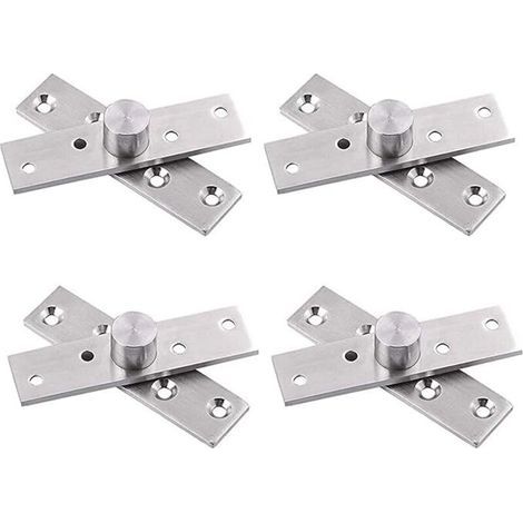 Lntyq Charnières de porte pivotantes, rotation cachée à 360 degrés, 4 pièces, charnière pivotante pour porte supérieure et inférieure, charnière en bois et acier inoxydable épais pour porte de fenêtre (1/5)