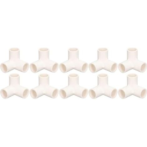 10PCS 3 Voies Raccords de Tuyauterie en Plastique PVC Raccord en T Coude à 90 Degrés Connecteur D'angle 25mm 1in Diamètre Intérieur pour Conduites D'Eau Meubles Joints de Tuyaux de Serre(Blanc) (1/5)
