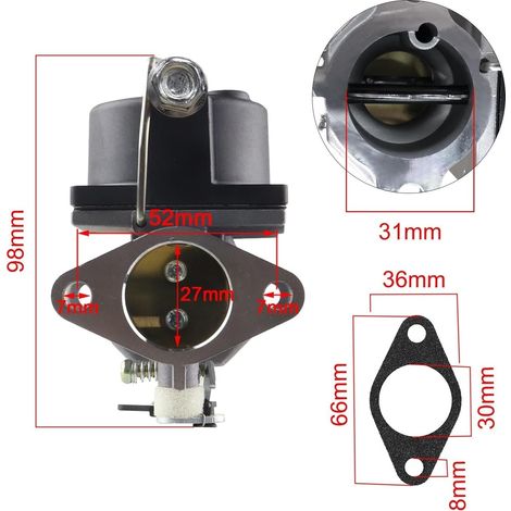 Carburatore di ricambio compatibile con trattorini rasaerba e macchine da giardino Tecumseh MTD da 13 a 15 CV OHV110-135, codice articolo 640065 640065A-OTHER (1/3)