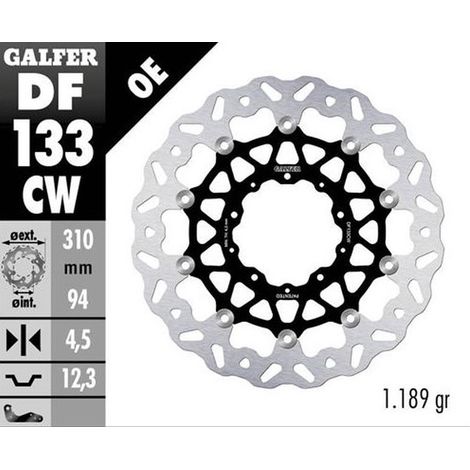 DISQUE DE FREIN AVANT GALFER HONDA FORZA 750 '21-'23 CB 1000R '18-'23 NT 1100 '22-'23 (WAVE FLOTTANT) (310X94X4,5MM)