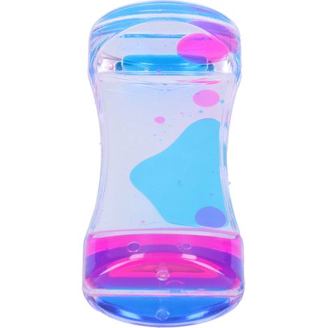 Sablier à bulles liquides bicolore, jouet décoratif de bureau (bleu et rose) (1/5)