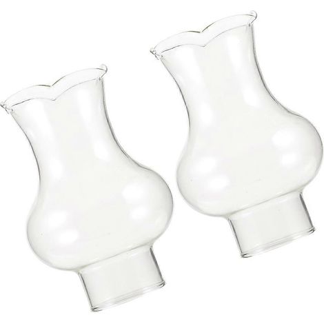 Lot de 2 abat-jour en verre pour lampe à pétrole, cheminée de rechange pour lampe à kérosène (1/5)