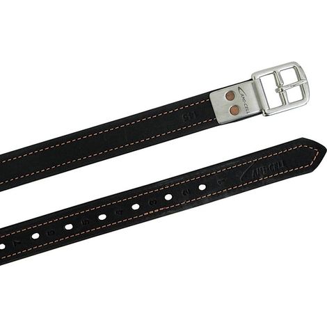 135 cm, Cognac Marron clair Naturel: Etriers anglais en cuir doublé avec intérieur en nylon et boucles en acier inoxydable