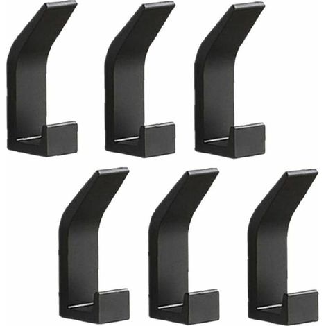 6er-Set Wandgarderobenhaken, Handtuchhalter, Türhaken, ohne Bohren, Aluminium-Garderobenhaken, selbstklebende Wandgarderobe, Schwarz
