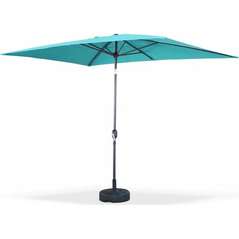 2x3m rectangular centre pole parasol, Touquet, Turquoise