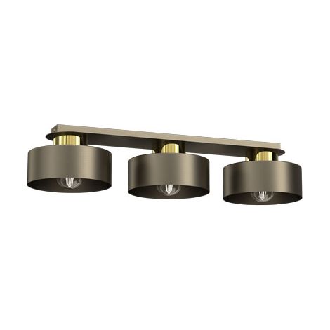 Plafonnier barre Marti laiton titane 3xE27 15W Luminex