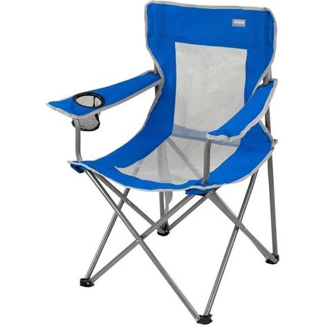 Aktive Sedia pieghevole da campeggio blu e grigia comoda