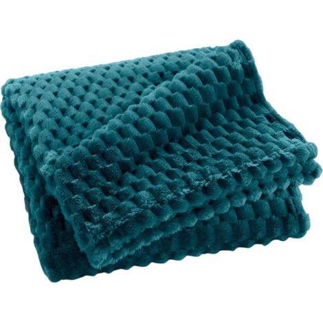 Plaid Flanelle en Relief "Mini Frosty" 125x150cm Bleu