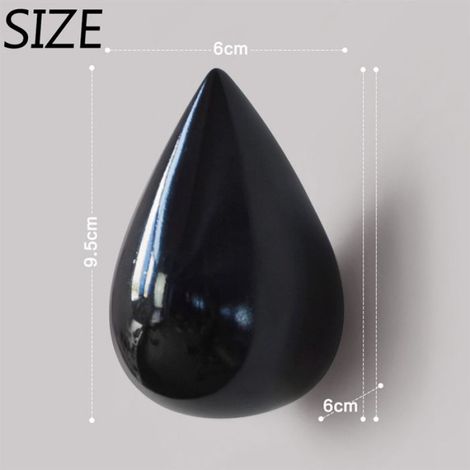 1 Cintre mural Bois Goutte d'eau Noir 9,5x6x6 cm Design minimaliste Accessoire rangement Salle de bain (1/5)