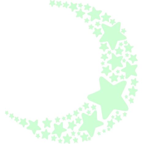 Autocollants Lumineux Lune Étoile Pvc pour Plafond, Vert Clair (1/5)