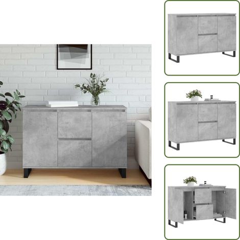 Sideboard Betongrau 104x35x70 cm Holzwerkstoff - Sideboard - Wohnwand - Regal - Wohnzimmermöbel - Holzmöbel (1/5)