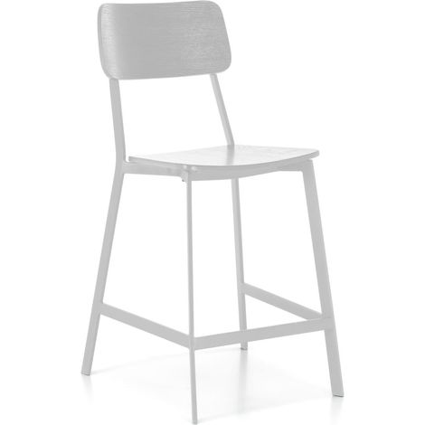 Woody - Sgabello in legno bianco - Set da 2 pz