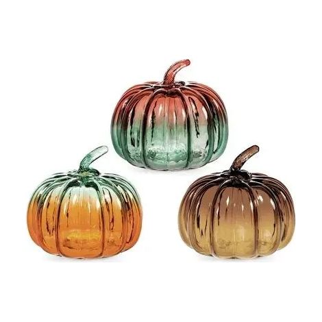 Zucca in vetro soffiato a mano colori sfumati ass.cm 15.