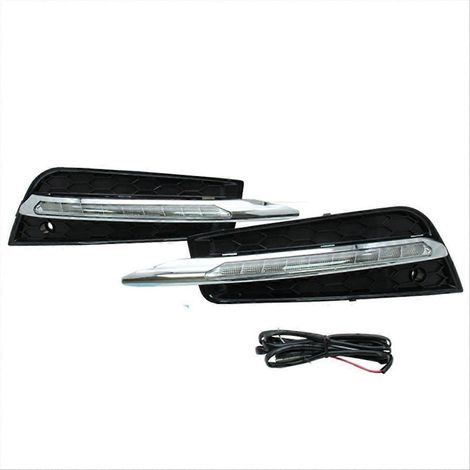 2Pcs Feux Diurnes LED 3 Couleurs pour Voiture, Éclairage de Jour Automobile, Kit de 2 Ampoules (1/5)