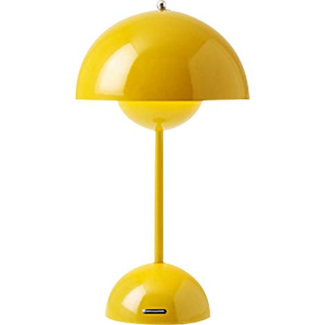 Ortviai Lampe de Table LED Rechargeable USB, Batterie 3600 mAh, Abat-jour en PVC Jaune, 3 Niveaux de Luminosité (1/5)
