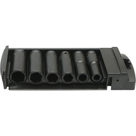 Set di 6 chiavi a bussola a impatto lunghe 10-21 mm, 78 mm, quadrate da 1/2 pollice in acciaio Cr-Mo Breckner Germany (1/5)