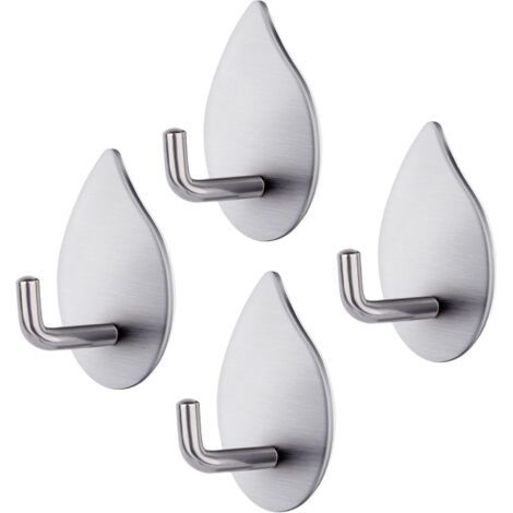 Ganchos adhesivos, 4 piezas Ganchos autoadhesivos Ganchos de pared de acero inoxidable 304 Toallero duradero impermeable Ganchos de pared de baño para dormitorio Cocina Baño (1/5)