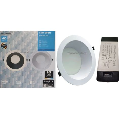 Faretto LED SPOT LIGHT Incasso a molle 40W rotondo LUCE seleCCTable 4400LM IP20
