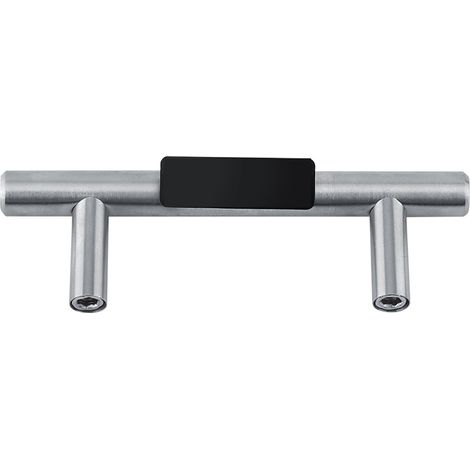 Poignée de tirage en acier inoxydable 100 mm pour porte d'armoire et placard de cuisine, bouton en barre en T, poignée de meuble robuste. (1/3)