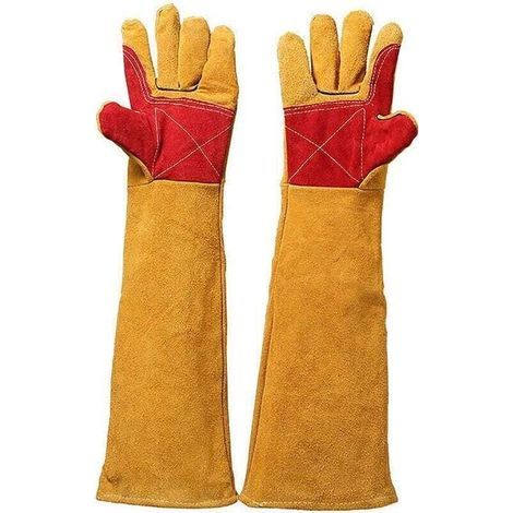 Gants De Manipulation d'animaux, Gants De Animaux Anti-Morsure, Gants De Protection pour Animaux De Compagnie pour Chien Chat Manipulation d'oiseaux Faucon Reptile 45CM FDC (1/5)