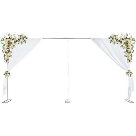 63m Arche de Mariage Support de fond Kit d'arche de ballons rectangulaire en métal Stand de fleurs Plantes grimpantes de jardin pour Décoration de mariage, anniversaire, fête (Argent) (1/5)