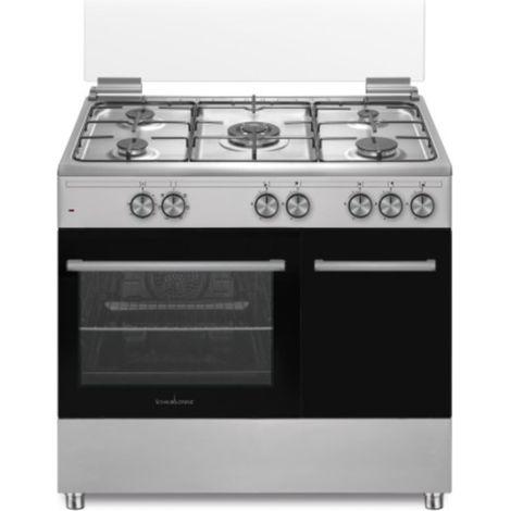 Cucina elettrica Sconosciuta Schaub Lorenz SS941GVEX Cucina 5 Fuochi A Gas 90×60 Cm Coperchio cristallo Forno a Gas Multifunzione 59 L Classe A Inox