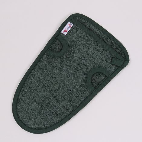 Gommage sans gommage exfoliant le charbon de bois de carrosserie des gants de massage de bain 2pcs (vert) (1/5)