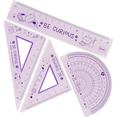 Kit De Geometrie - Règle 15 Cm - Équerre 60° 10 Cm - Rapporteur 180° - Pour École Et Bureau - 1 Pièce (1/5)