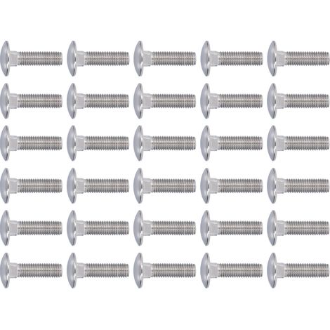 30 boulons à tête carrée en acier inoxydable A2-70, tête ronde bombée, pour machines, M10x35 (1/5)