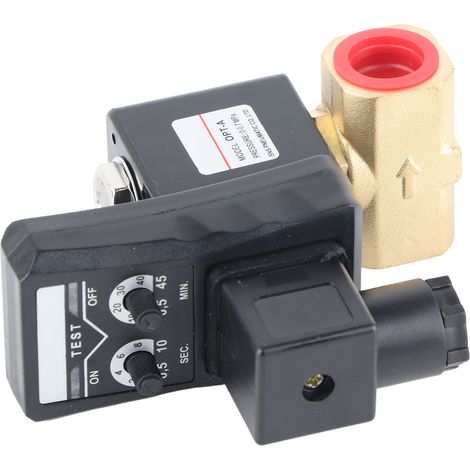Vanne de purge électronique avec minuterie, électrovanne de purge pour réservoir de compresseur d'air split 220 V CA (1/5)