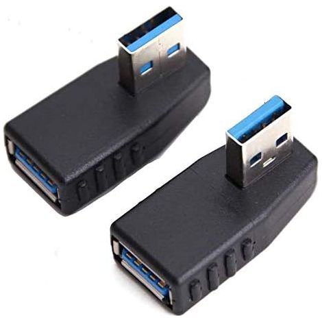 Adaptateur USB 3.0, connecteur mâle-femelle coudé à 90°, prise coudée à gauche et à droite (gauche). (1/5)