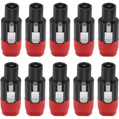 Lot de 10 connecteurs haut-parleurs NL4FC 4 broches, adaptateur de câble audio Speakon femelle 4 broches à verrouillage par rotation, accessoires B (1/5)