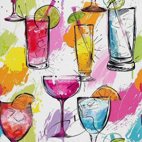 Outdoor Dekostoffe Oxford - Motiv Cocktail DX8853 (1/5)