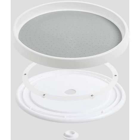 Plateau Tournant Epices Rangement, Etagere a Epices Plateau Pivotant en Plastique, Plastique Lazy Susan Socle Tournant, Tourniquet a Epices pour Le Placard Cuisine, 25 cm x 2.5 cm (1/3)