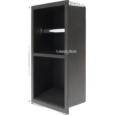 Niche de Douche, Design Encastré, Acier Inoxydable 304, noir (1/2)